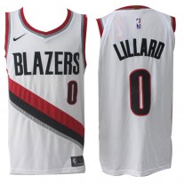 Nike NBA Portland Trail Blazers 0 Damian Lillard Jersey White Authentic Association Edition