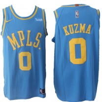 Nike NBA Los Angeles Lakers 0 Kyle Kuzma Jersey Blue Authentic Statement Edition