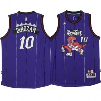 NBA Toronto Raptors 10 Demar DeRozan Throwback Jersey Hardwood Classics Purple Swingman