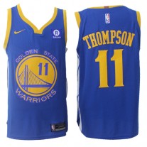 Nike NBA Golden State Warriors 11 Klay Thompson Jersey Blue Authentic Edition