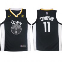 Nike NBA Golden State Warriors 11 Klay Thompson Jersey Black Swingman Edition