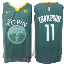 Nike NBA Golden State Warriors 11 Klay Thompson Jersey Green Authentic Edition