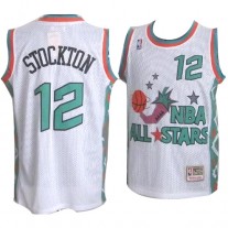 Nike NBA Utah Jazz 12 John Stockton 1996 All Star Jersey White Throwback