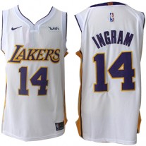 Nike NBA Los Angeles Lakers 14 Brandon Ingram Jersey White Authentic Edition