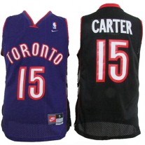 NBA Toronto Raptors 15 Vince Carter Throwback Jersey Hardwood Classics Black With Purple Swingman