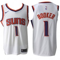 Nike NBA Phoenix Suns 1 Devin Booker Jersey White Authentic Association Edition