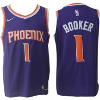 Nike NBA Phoenix Suns 1 Devin Booker Jersey Purple Authentic Association Edition