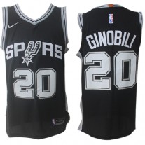 Nike NBA San Antonio Spurs 20 Manu Ginobili Jersey Black Authentic Association Edition