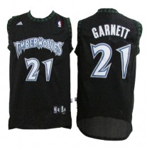 NBA Minnesota Timberwolves 21 Kevin Garnett Throwback Jersey Black Swingman Hardwood Classics