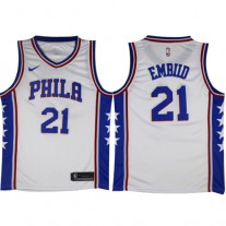 Nike NBA Philadelphia 76ers 21 Joel Embiid Jersey White Swingman Icon Edition