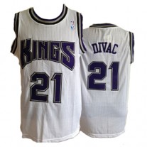 NBA Sacramento Kings 21 Vlade Divac Throwback Jersey White Swingman Hardwood Classics