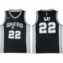 Nike NBA San Antonio Spurs 22 Rudy Gay Jersey Black Swingman Icon Edition