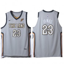 Nike NBA Cleveland Cavaliers 23 LeBron James Jersey Grey City