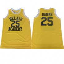 Bel-Air Academy 25 Banks Gold Stitched Basketball Jersey
