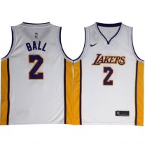 Nike NBA Los Angeles Lakers 2 Lonzo Ball Jersey White Swingman Statement Edition