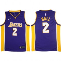 Nike NBA Los Angeles Lakers 2 Lonzo Ball Jersey Purple Swingman Statement Edition