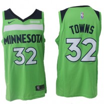 Nike NBA Minnesota Timberwolves 32 Karl-Anthony Towns Jersey Green Swingman
