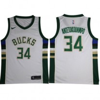 Nike NBA Milwaukee Bucks 34 Giannis Antetokounmpo Jersey White Swingman Statement Edition