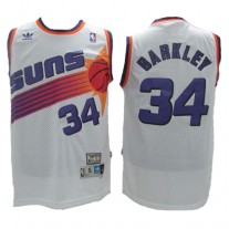 NBA Phoenix Suns 34 Charles Barkley Throwback Jersey White Swingman Hardwood Classics