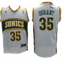 NBA Seattle Supersonics 35 Kevin Durant Throwback Jersey White With Yellow Swingman Hardwood Classics
