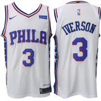 Cheap Allen Iverson 76ers #3 NBA Jersey White Authentic