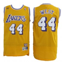 NBA Los Angeles Lakers 44 Jerry West Throwback Jersey Hardwood Classics Swingman Yellow