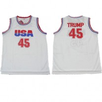 USA 45 TRUMP Throwback Jersey White Swingman Hardwood Classics