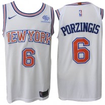 Nike NBA New York Knicks 6 Kristaps Porzingis Jersey White Hardwood Classics