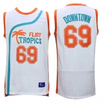 Flint Tropics 69 Downtown White Semi-Pro Movie Stitched Basketball Jersey