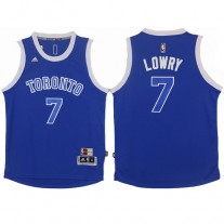 NBA Toronto Raptors 7 Kyle Lowry Throwback Jersey Hardwood Classics Blue Swingman