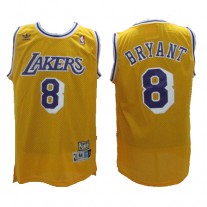 NBA Los Angeles Lakers 8 Kobe Bryant Throwback Jersey Hardwood Classics Swingman Yellow