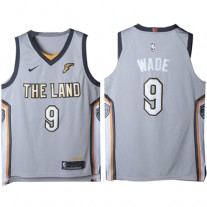 Nike NBA Cleveland Cavaliers 9 Dwyane Wade Jersey Grey City