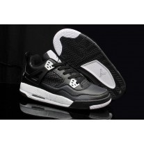 Best Women Air Jordan 4 Retro Oreo Black Grey Shoes Sale