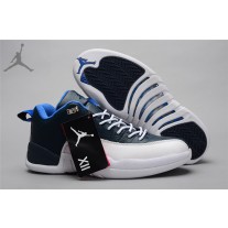 Cheap Air Jordan 12 XII Low Blue White Shoes Free Shipping