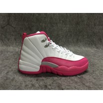 Cheap Air Jordans 12 GS Valentine's Day White Pink For Girls