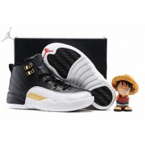 Cheap Boys Jordans 12 Retro Wings Black Metallic Gold White For Sale