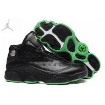 Cheap Jordan 13 Leather Black Green Basketball Shoes For Sale