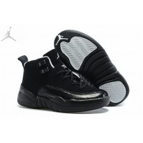 Cheap Jordans 12 XII All Black For Kids Online Free Shipping
