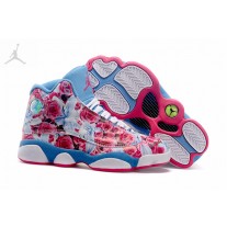 Cheap Jordans 13 GS Floral White Pink Blue Womens For Sale