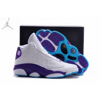 Cheap New Air Jordan 13 Hornets White Purple Shoes Free Shipping