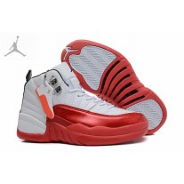 Discount Air Jordans 12 GS White Red For Women Sale Online