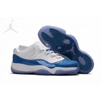 Jordans Cheap 11 XI Retro Low White University Blue 2017 For Men