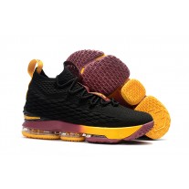 Nike LeBron James 15 Cavs Black Yellow and Wine Basketball Shoes