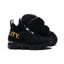 Nike LeBron James 15 Equality PE Black and Metallic Gold Basketball Shoes