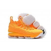 Nike LeBron James 15 Yellow and White Basketball Shoes