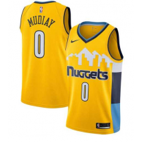 Nike NBA Denver Nuggets 0 Emmanuel Mudiay Jersey Yellow Swingman Statement Edition