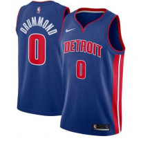 Nike NBA Detroit Pistons 0 Andre Drummond Jersey Blue Swingman Icon Edition