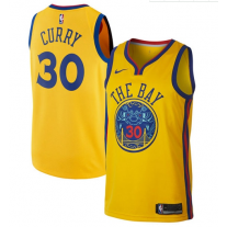Nike NBA Golden State Warriors 30 Stephen Curry Jersey Gold Swingman City Edition