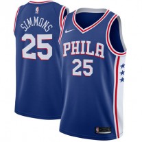 Nike NBA Philadelphia 76ers 25 Ben Simmons Jersey Blue Swingman Icon Edition