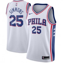 Nike NBA Philadelphia 76ers 25 Ben Simmons Jersey White Swingman Icon Edition